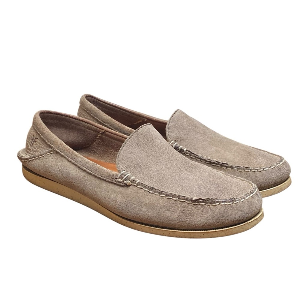 Frye Mason Venetian Loafers Men's 9 Tan Suede Slip On Casual Driver Shoes